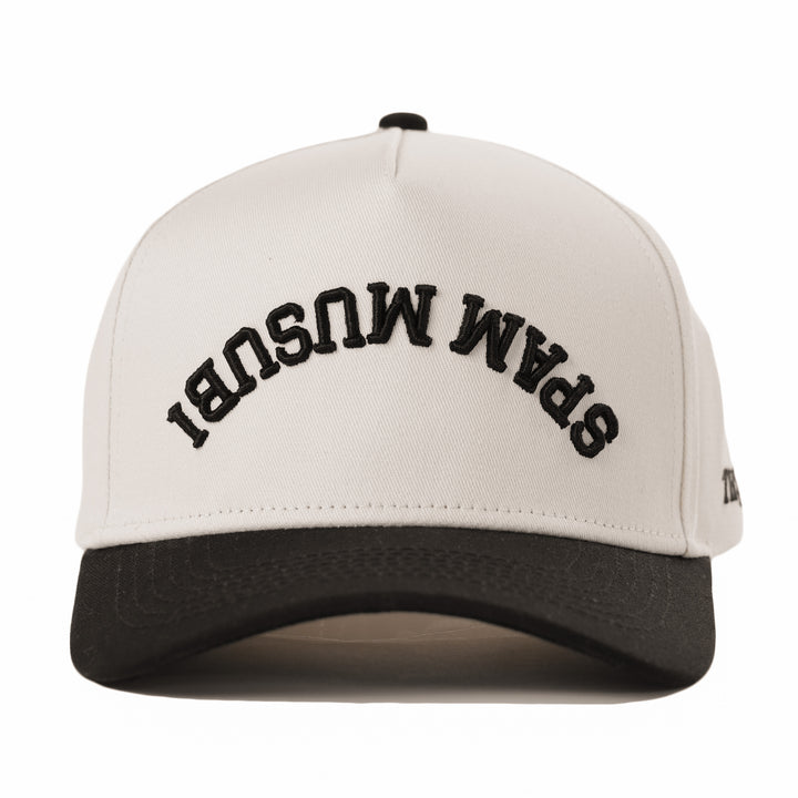 spam musubi upside down a-frame snapback hat
