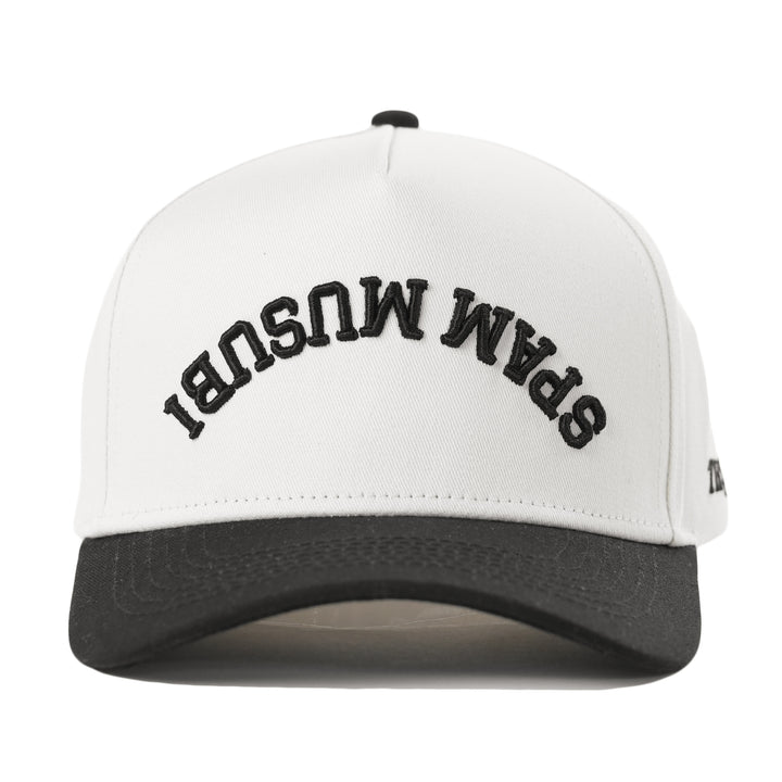 spam musubi upside down a-frame snapback hat