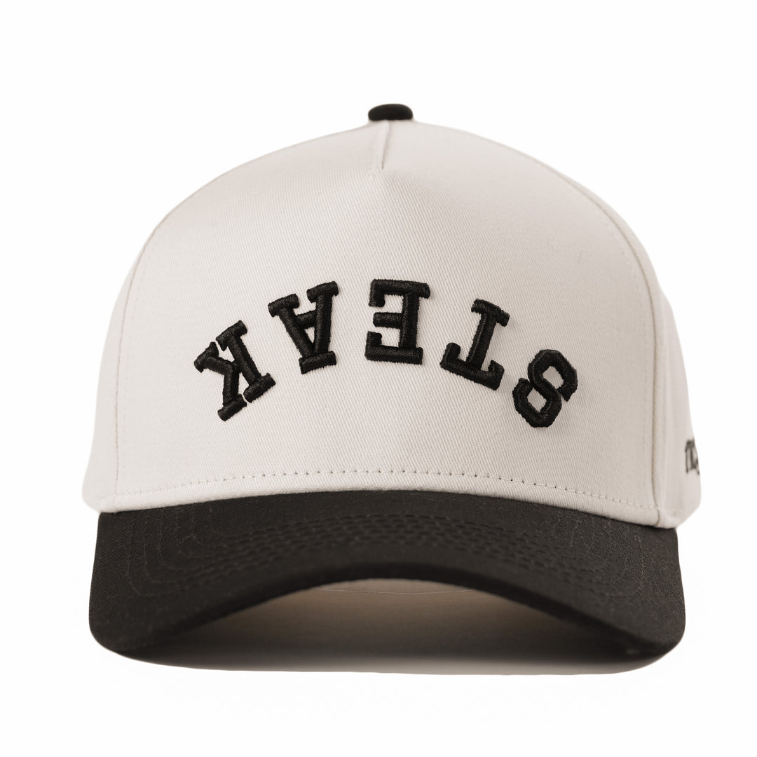 steak upside down a-frame snapback hat