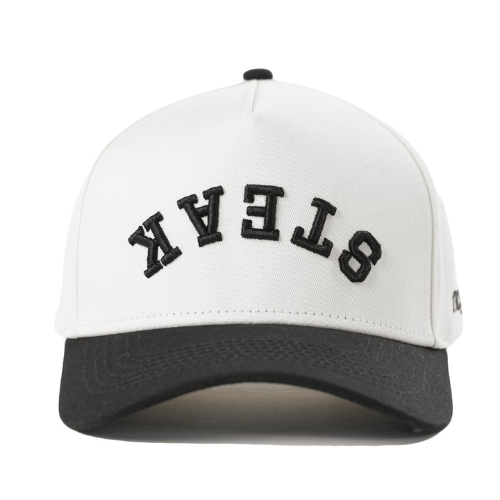 steak upside down a-frame snapback hat