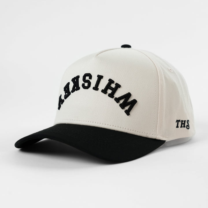 upside down whiskey snapback hat