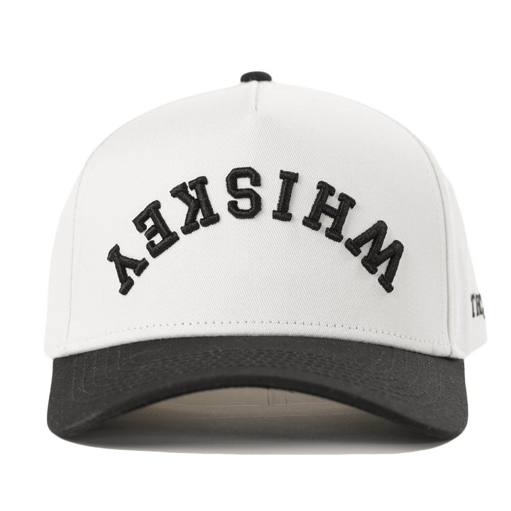 whiskey upside down a-frame snapback hat