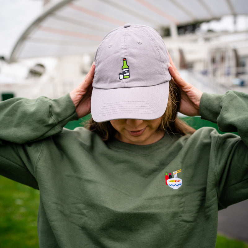 soju hat and pho sweatshirt