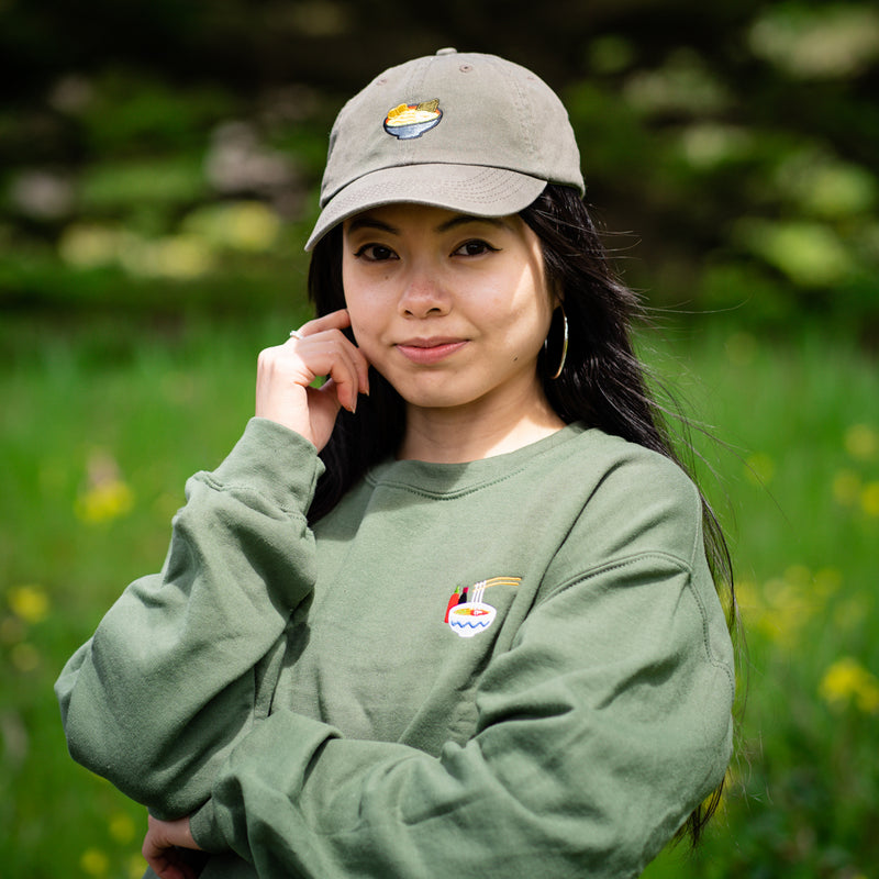 ramen hat and pho sweatshirt from the hungry sloth