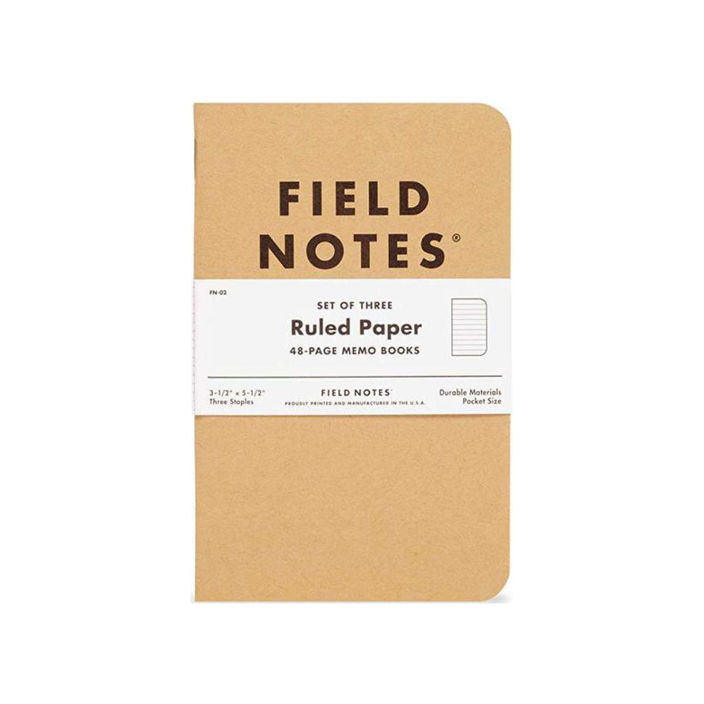 Field Notes Original Kraft Memo Book Ruled 3-Pack