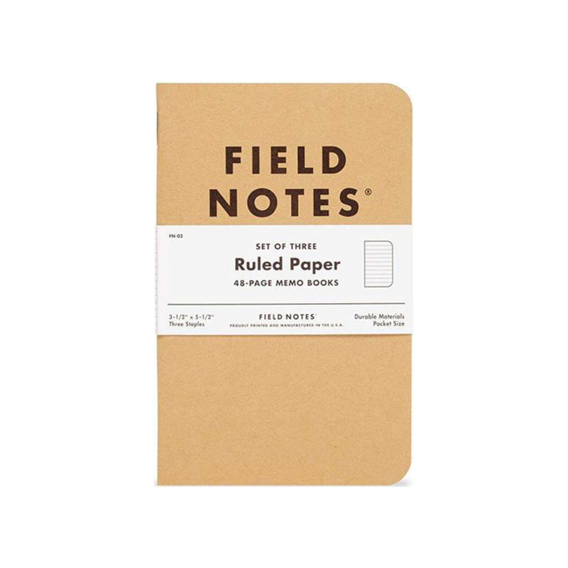 Field Notes Original Kraft Memo Book Ruled 3-Pack