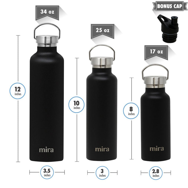 Mira Alpine 25 oz Water Bottle (Black)