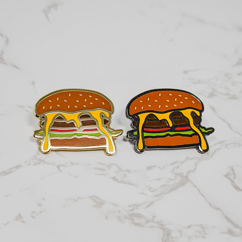 cheeseburger enamel pin