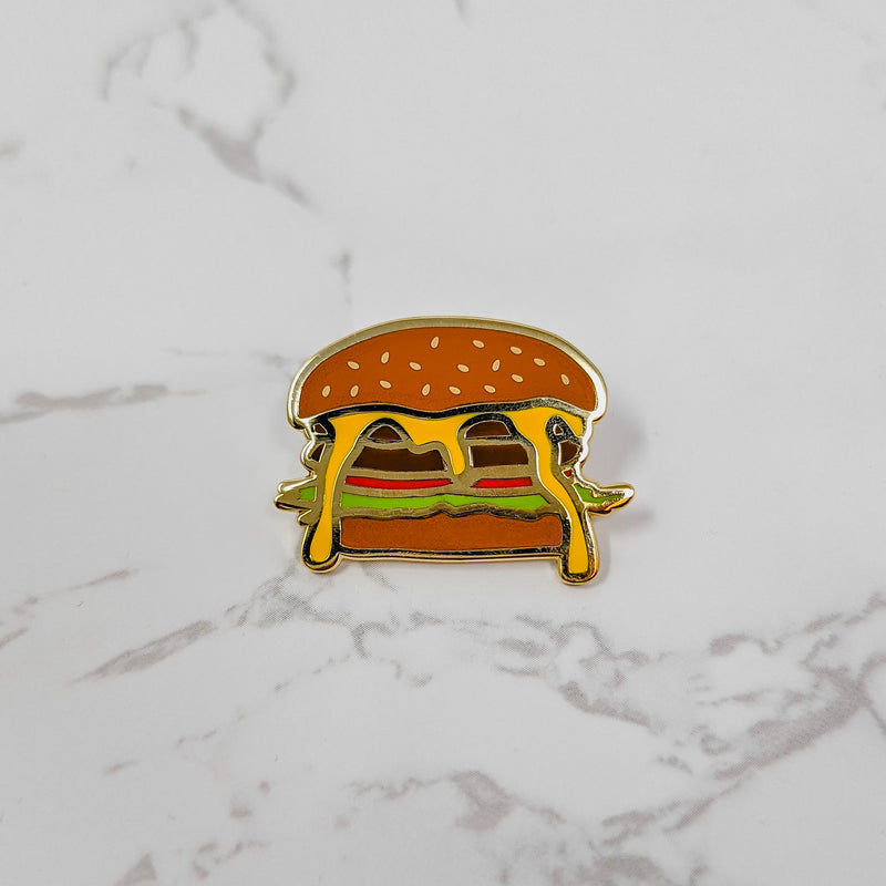 burger enamel pin
