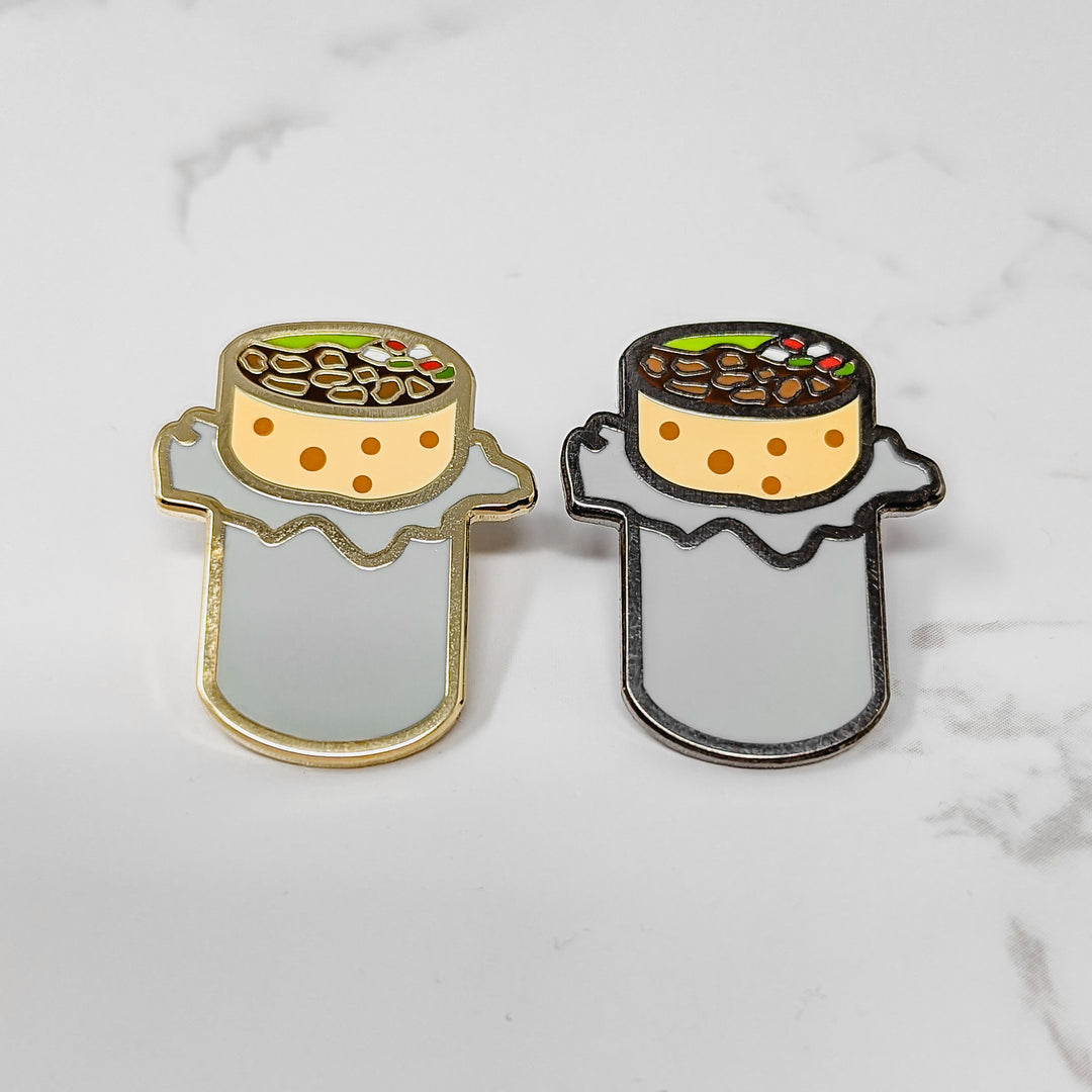 burrito enamel pin