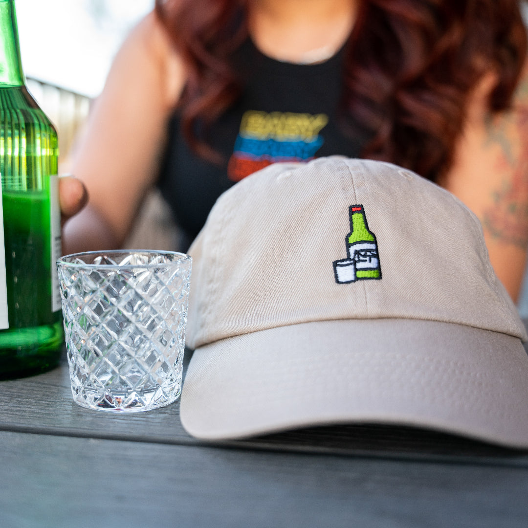 soju cap and soju bottle